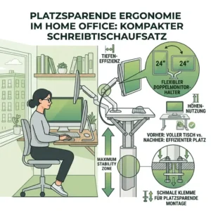 Platzsparende Lösung für kleine Tische mit einem schreibtischaufsatz mit monitorhalterung