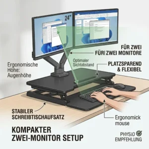 Stabiler schreibtischaufsatz physiotherapie empfehlung für zwei Monitore