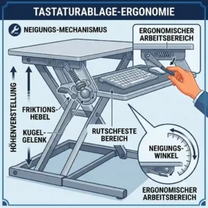 Ergonomic keyboard tray on a schreibtischaufsatz richtige höhe